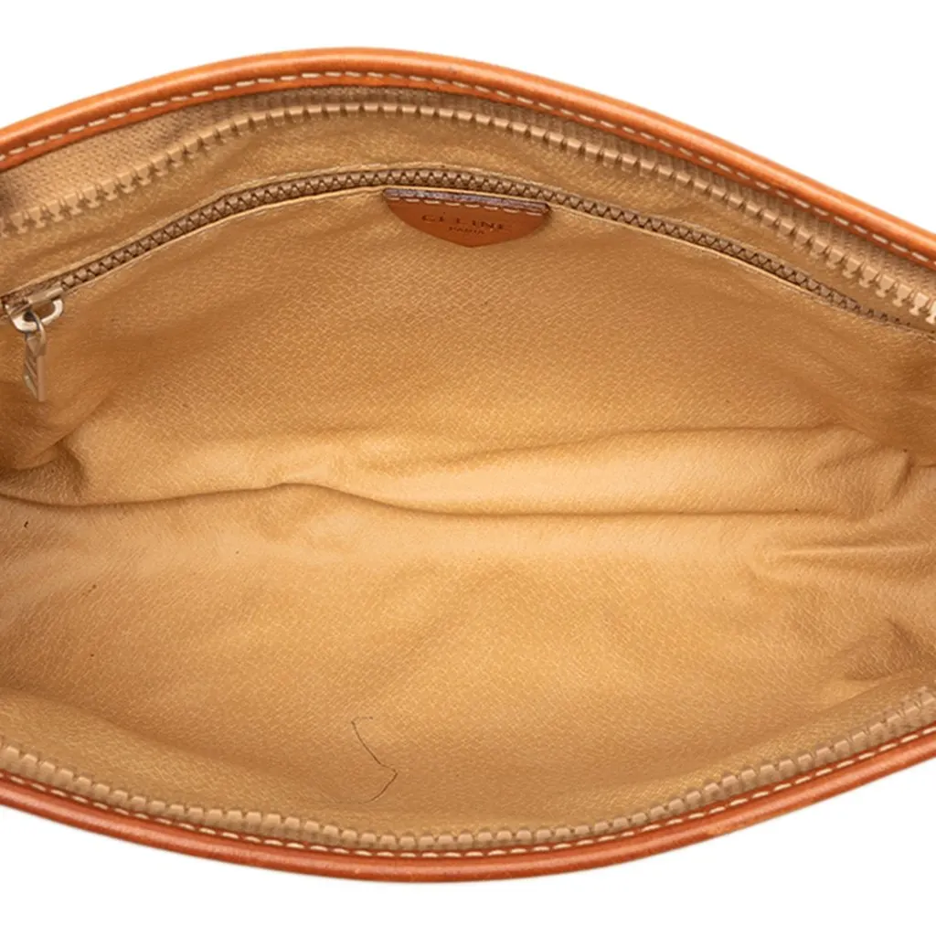 Celine Macadam Coated Canvas Clutch Beige Canvas Good - Model View
