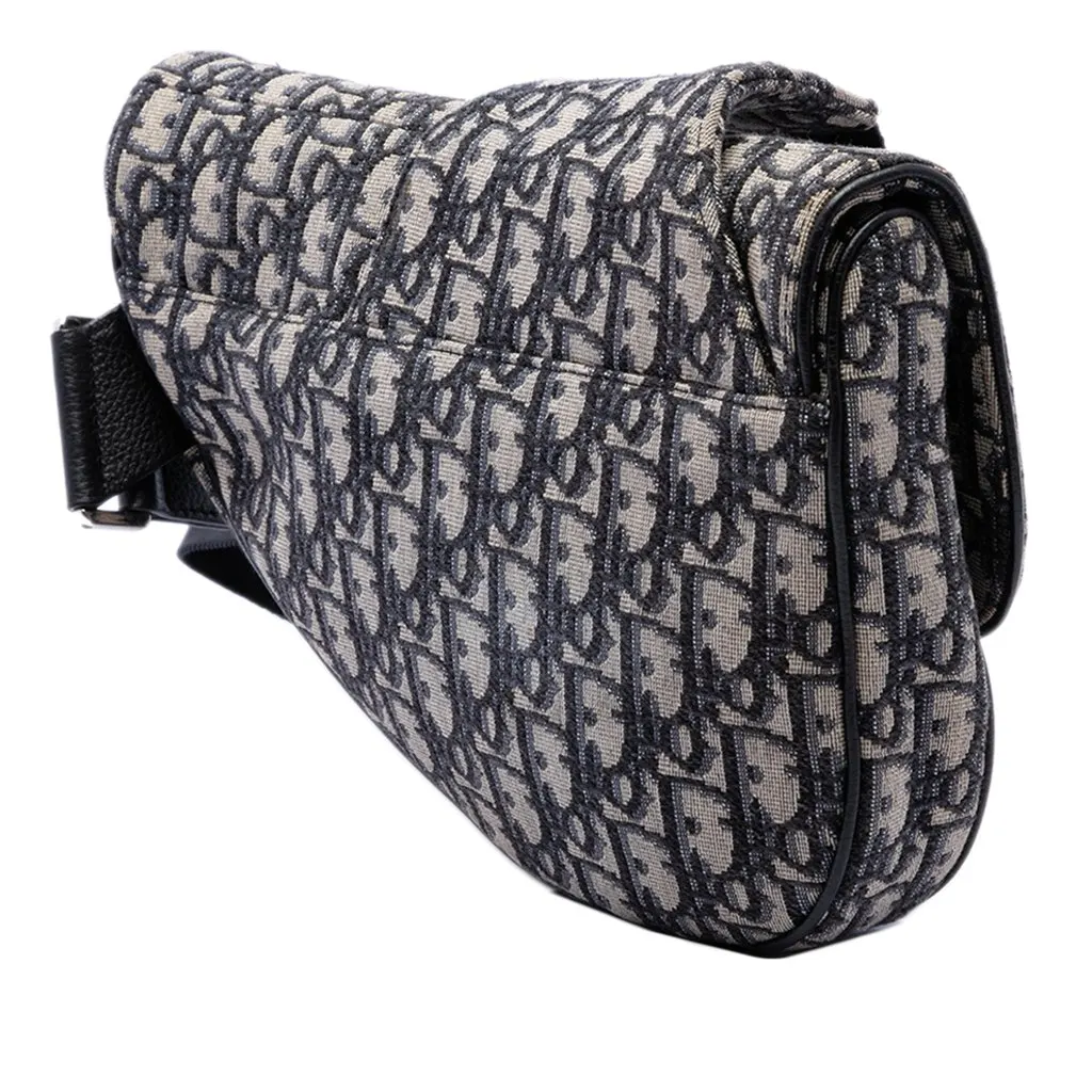 Dior Oblique Canvas Saddle Crossbody Blue Very good - Back View