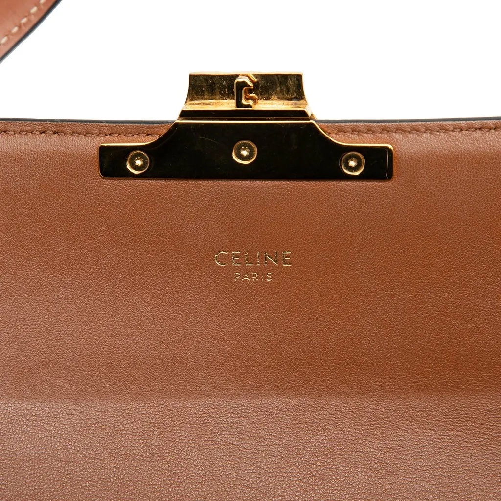 Celine Triomphe Coated Canvas Claude Shoulder Bag Brown Canvas Good - Box View