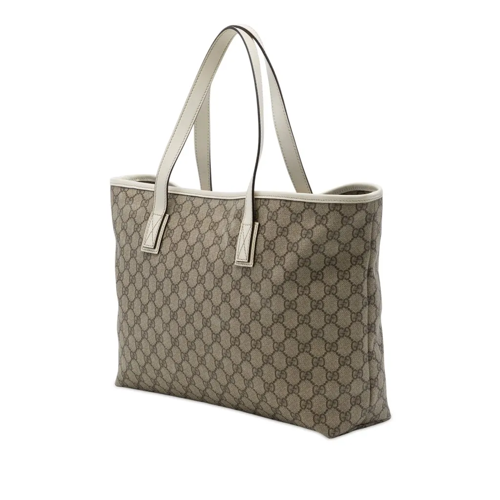 Gucci Medium GG Supreme Tote Beige Canvas Good - Back View