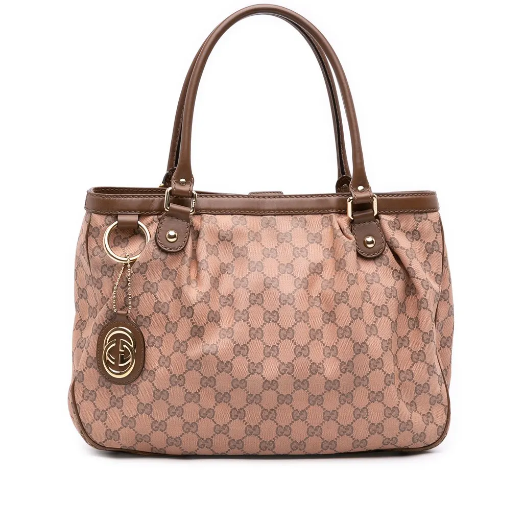 Gucci GG Canvas Sukey Tote Brown Canvas Very good - Front View
