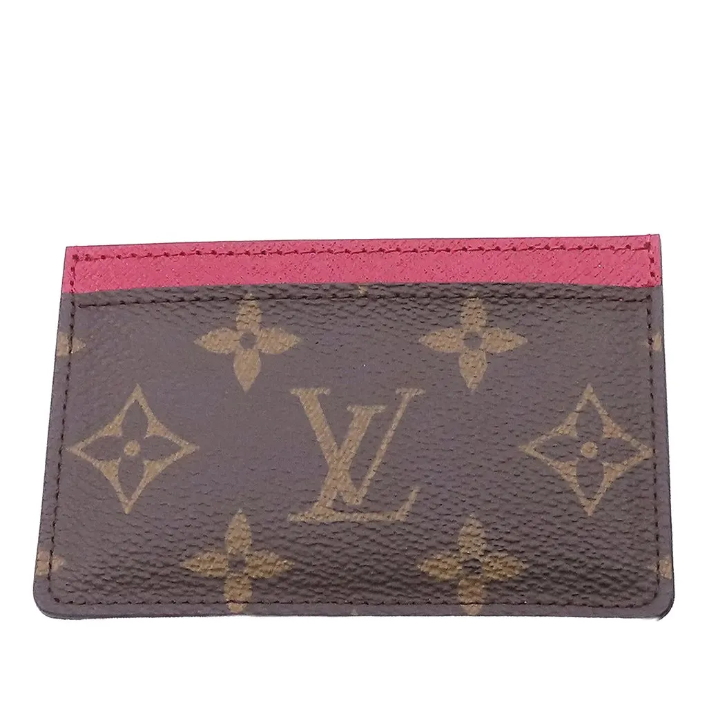 Louis Vuitton Monogram Card Holder Brown Very good - Front View