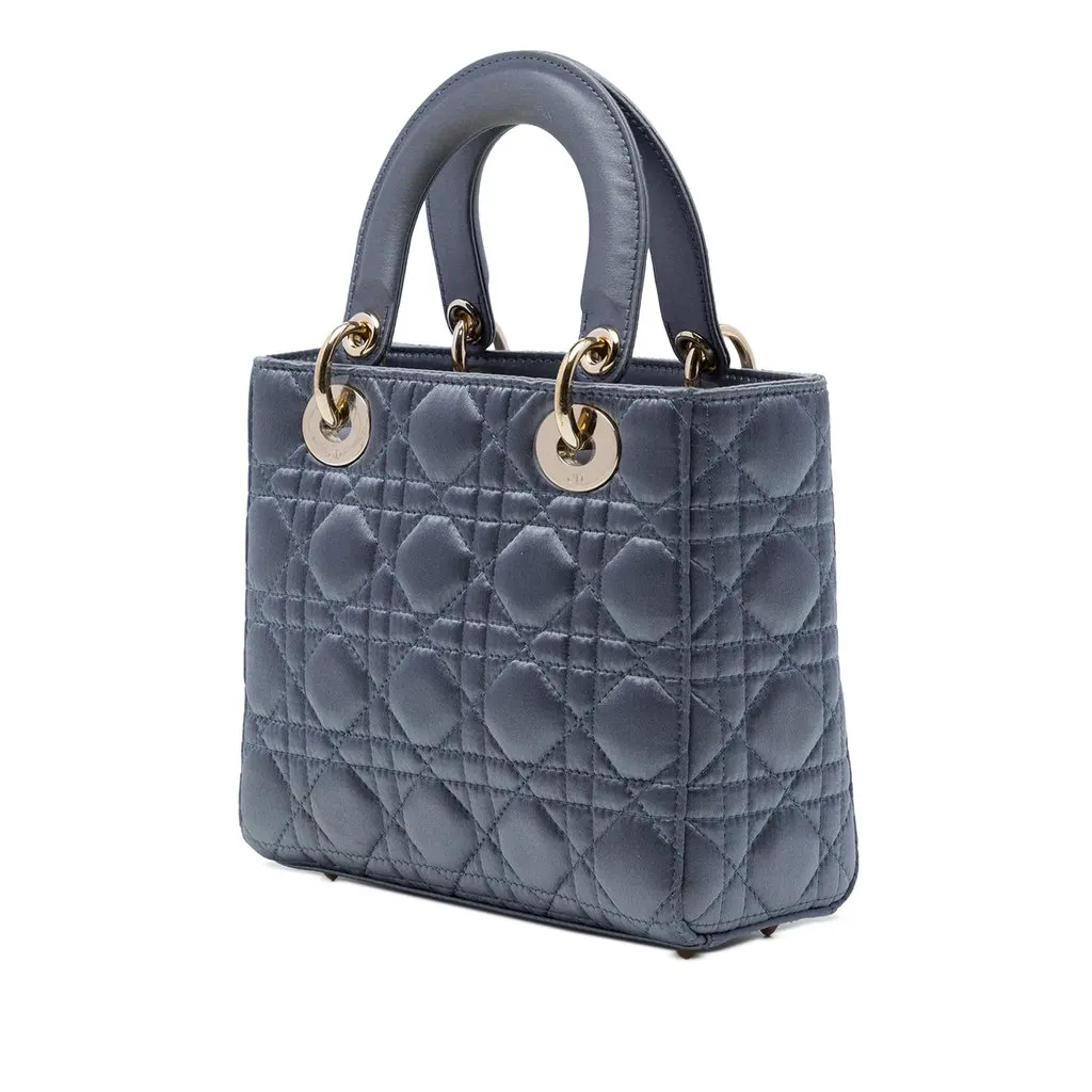 Dior Small Satin Cannage My ABCDior Lady Dior Blue Satin Very good - Back View