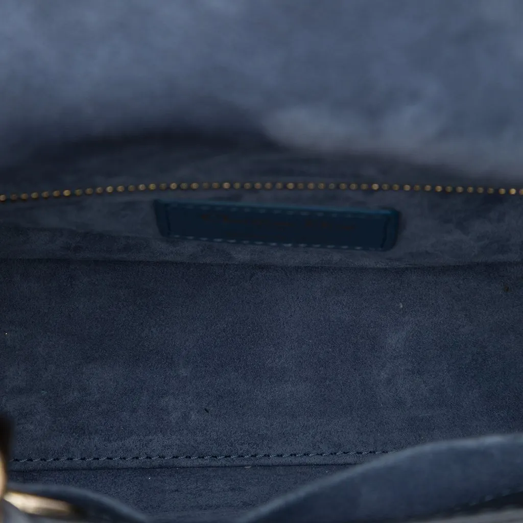 Dior Small Satin Cannage My ABCDior Lady Dior Blue Satin Very good - Model View