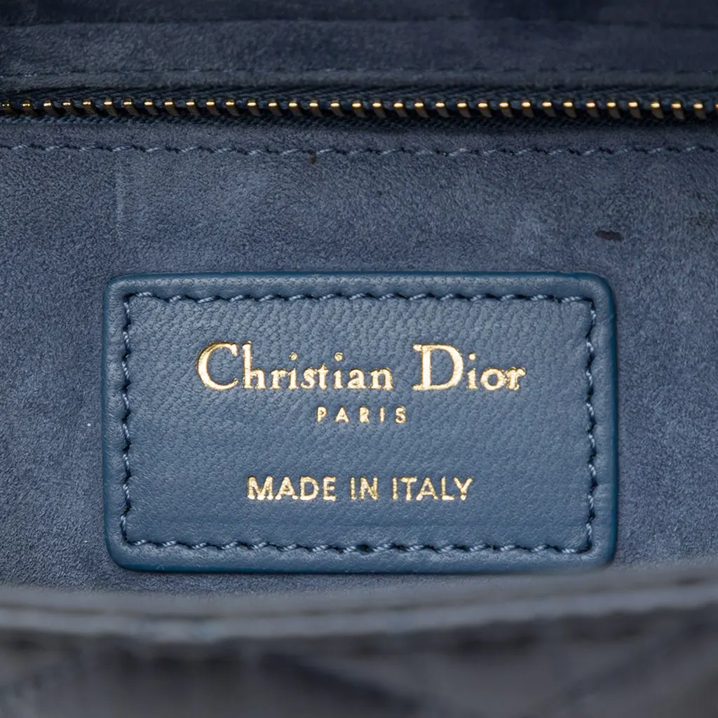 Dior Small Satin Cannage My ABCDior Lady Dior Blue Satin Very good - Box View