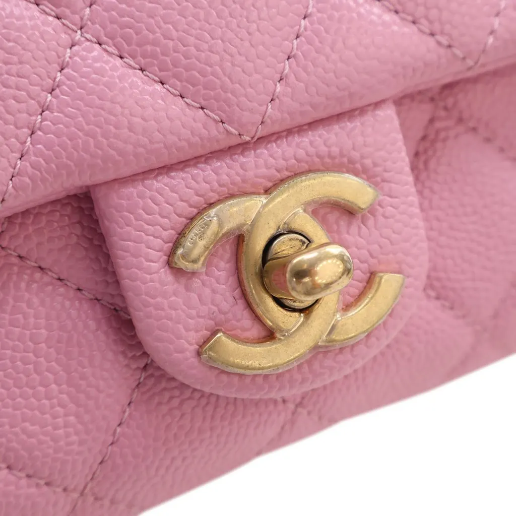 Chanel Quilted Caviar Pick Me Up Flap Belt Bag Pink Leather Very good - Model View
