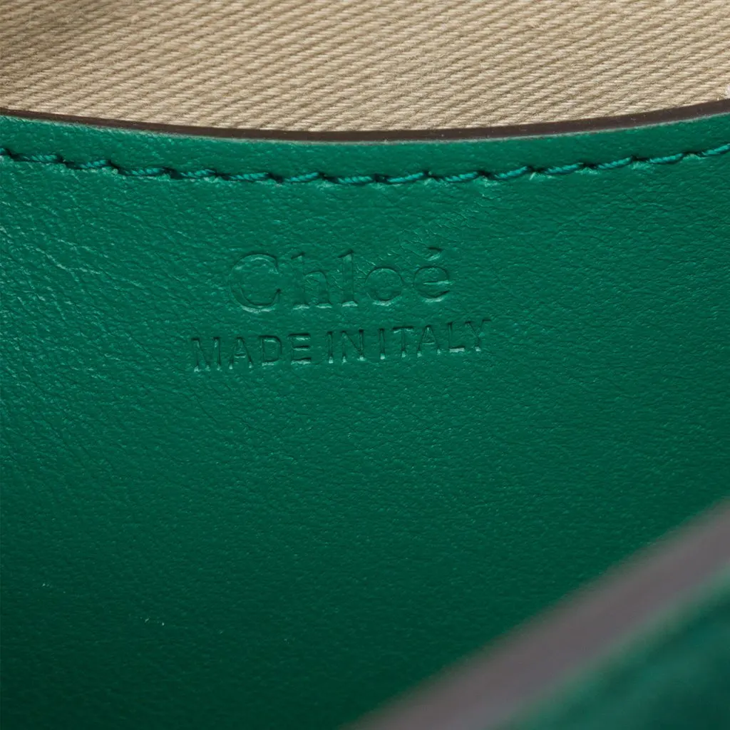 Chloé Small Croc Embossed Leather Tess Satchel Green Leather Very good - Box View