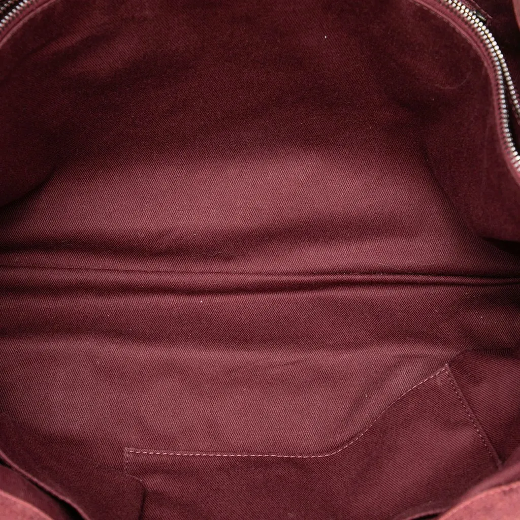 Chanel Quilted Iridescent Calfskin Gentle Boy Tote Red Leather Very good - Model View