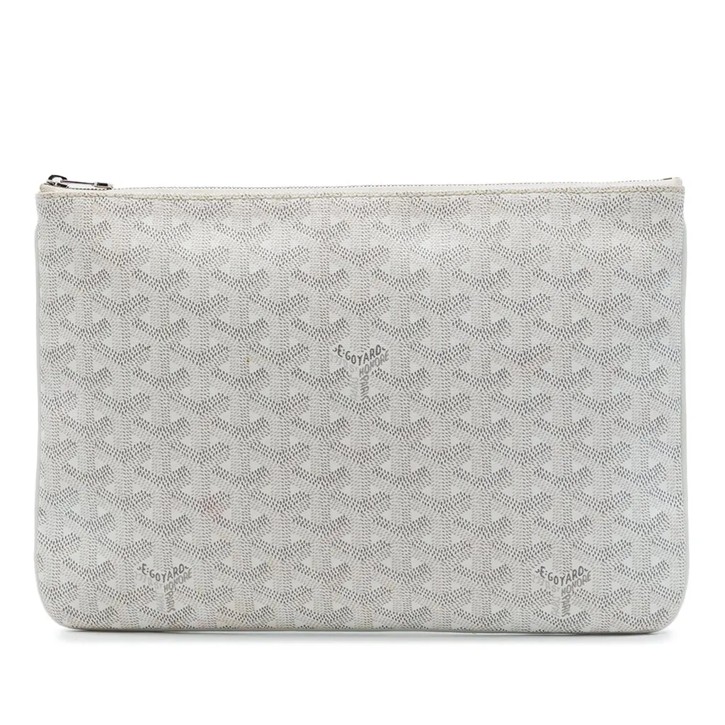 Goyard Goyardine Senat MM White Canvas Very good - Front View