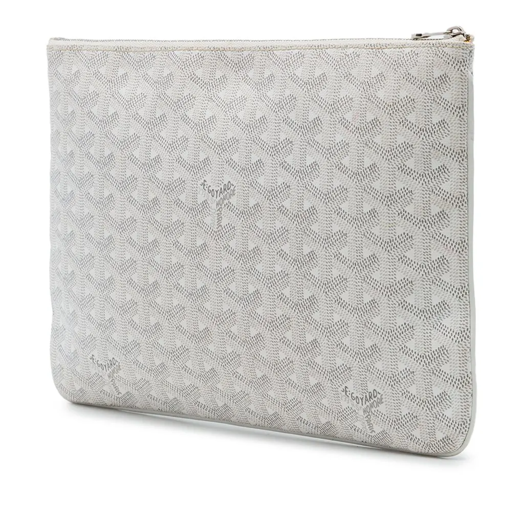 Goyard Goyardine Senat MM White Canvas Very good - Back View