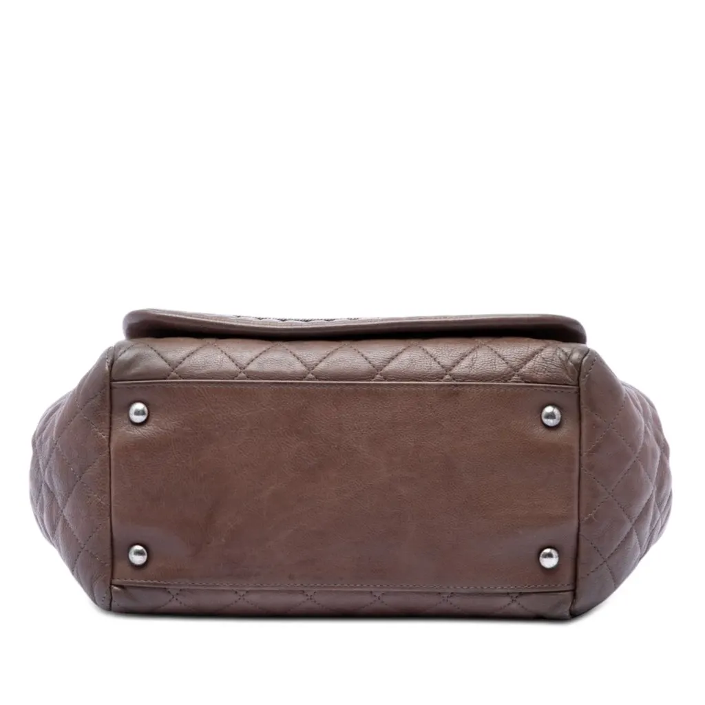 Chanel Small Quilted Calfskin Istanbul Accordion Flap Brown Leather Very good - Inside View