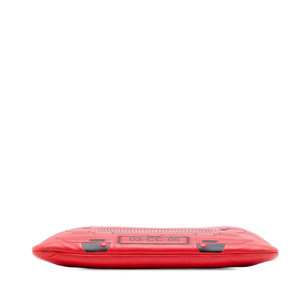 Chanel Medium Printed Lambskin Cuba La Habana O Case Clutch Red Leather Very good - Inside View