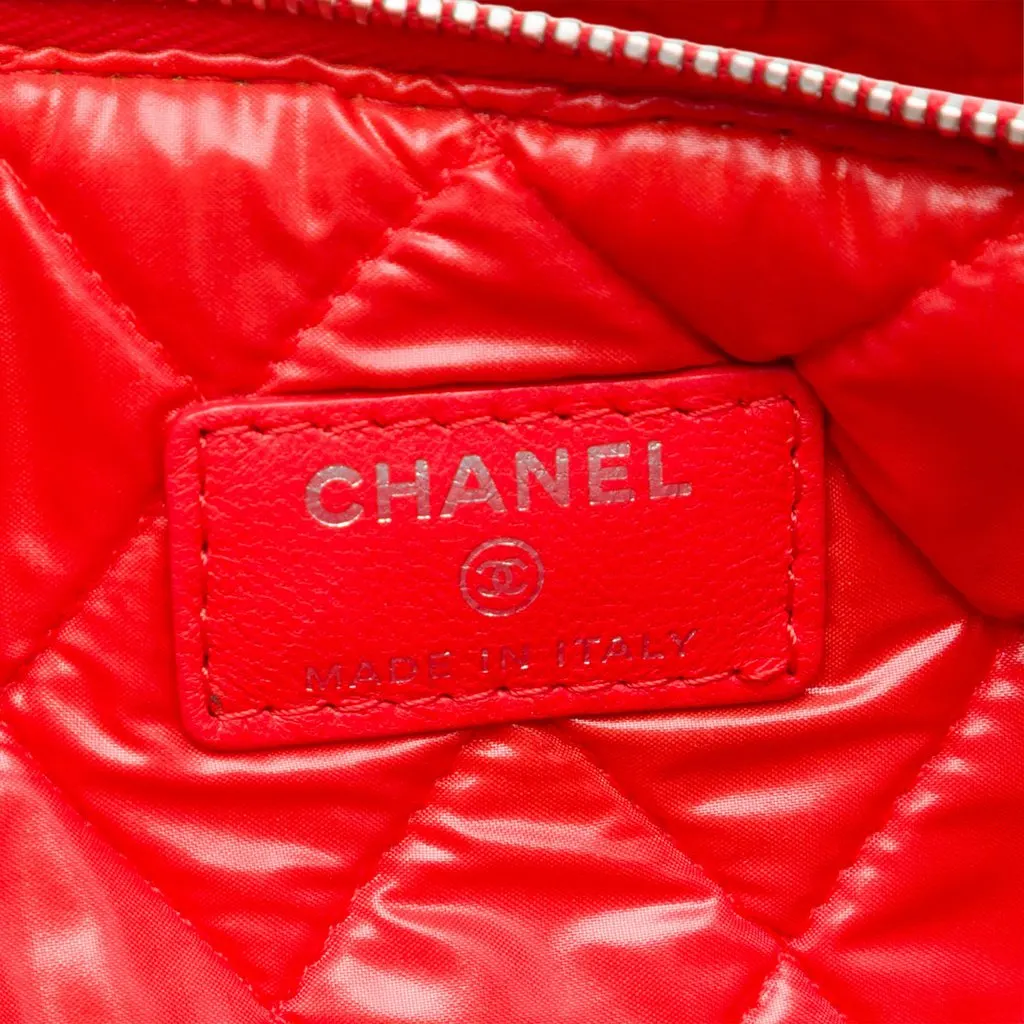 Chanel Medium Printed Lambskin Cuba La Habana O Case Clutch Red Leather Very good - Box View