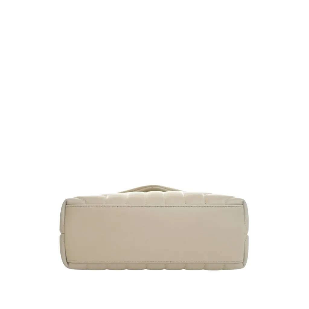 Saint Laurent Small Matelasse Calfskin Monogram LouLou Shoulder Bag White Leather Very good - Inside View