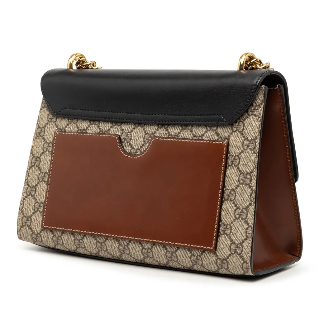 Gucci Medium GG Supreme Padlock Shoulder Bag Beige Very good - Back View