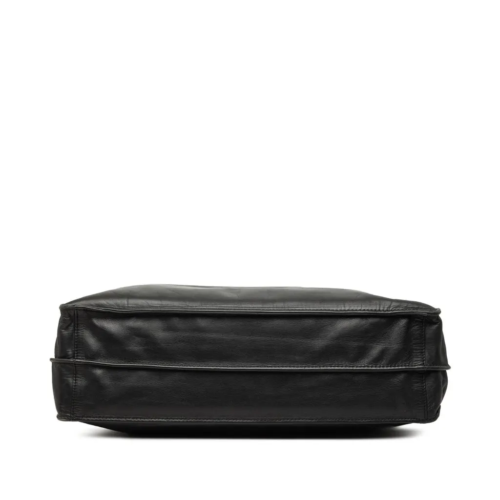 LOEWE Leather Anagram Shopper Tote Black Leather Very good - Inside View