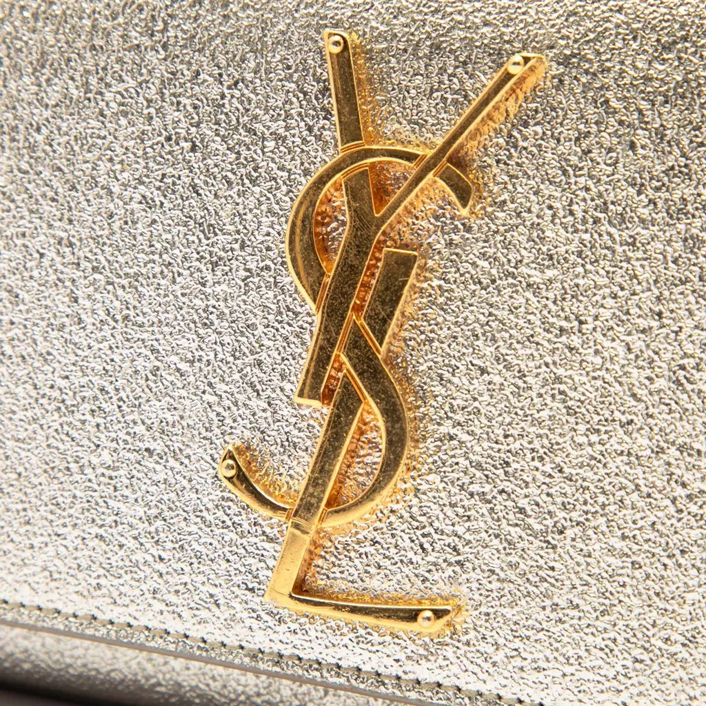 Saint Laurent Small Metallic Calfskin Monogram Kate Crossbody Gold Leather Very good - Box View