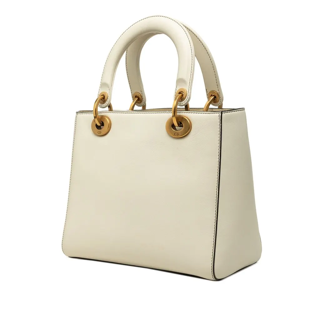 Dior Niki De Saint Phalle Medium Calfskin Lady Dior White Leather Very good - Back View