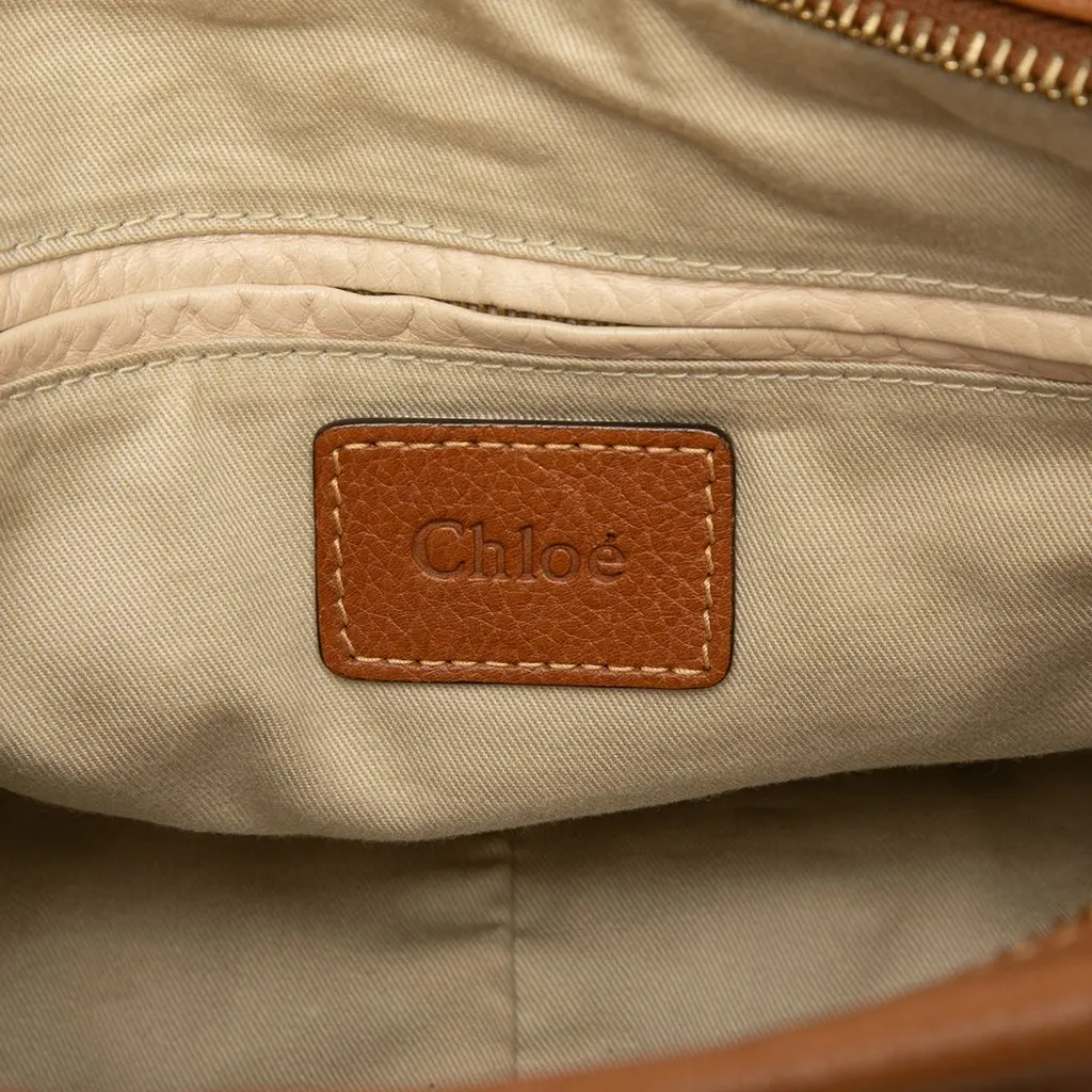 Chloé Medium Leather Paraty Satchel Brown Leather Good - Box View