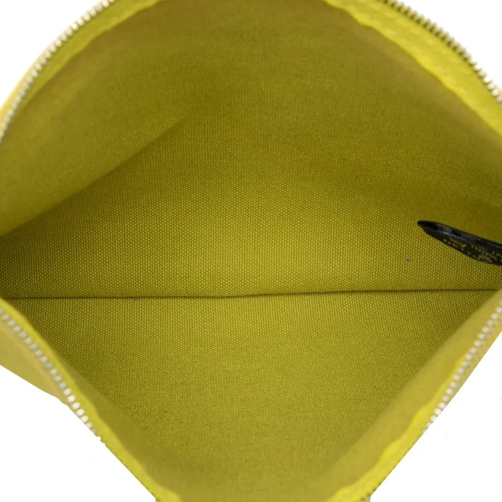 Hermès Toile Bora Bora Zip Pouch PM Green Canvas Very good - Model View