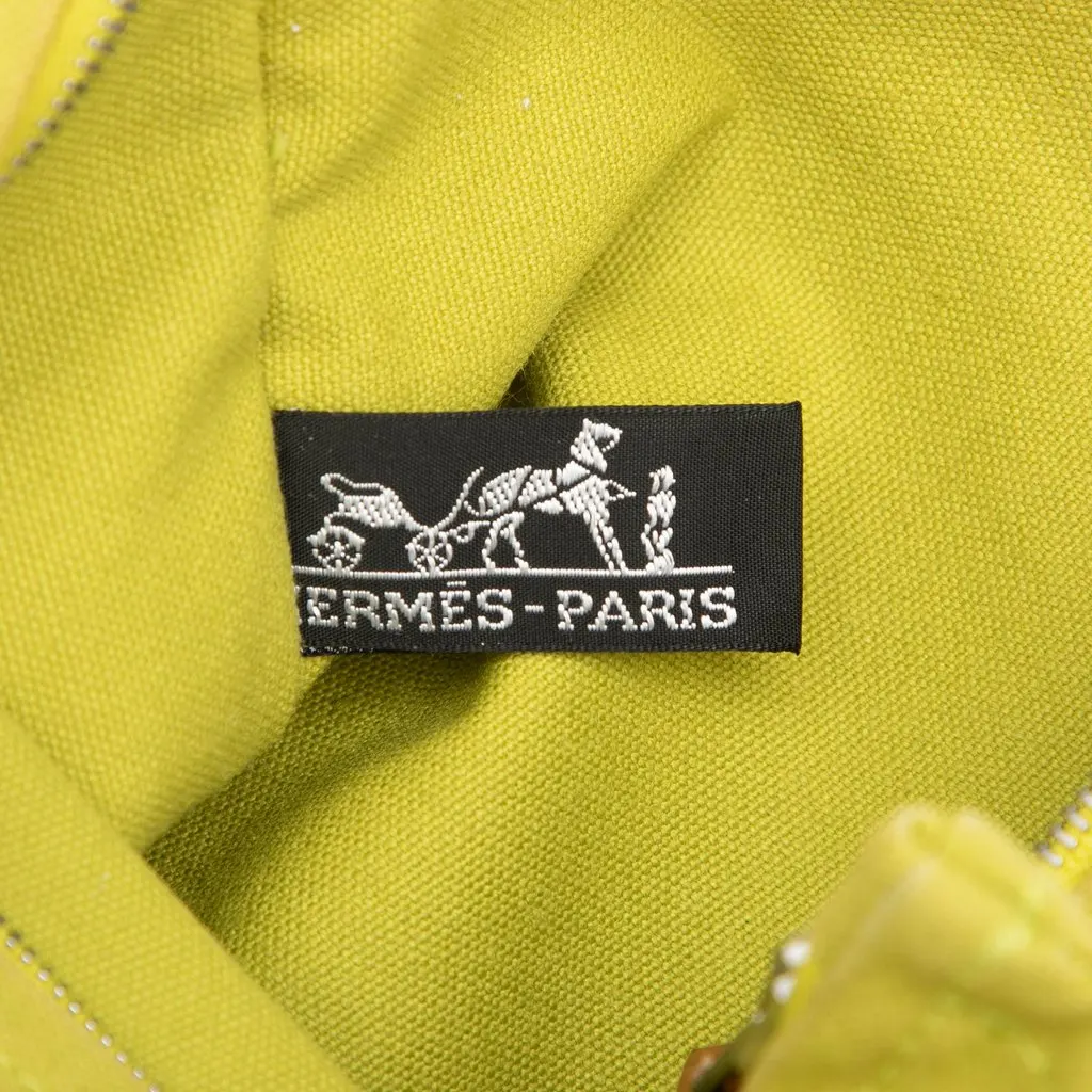 Hermès Toile Bora Bora Zip Pouch PM Green Canvas Very good - Box View