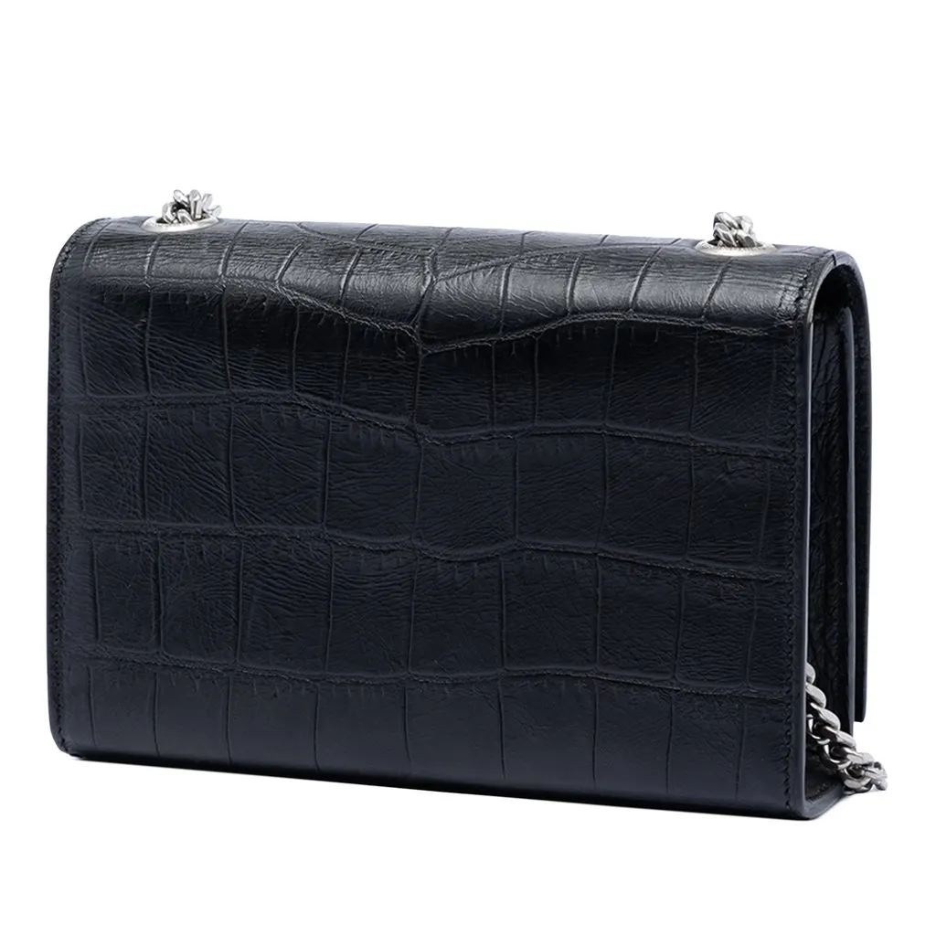 Saint Laurent Small Embossed Kate Tassel Crossbody Bag Black Leather Very good - Back View