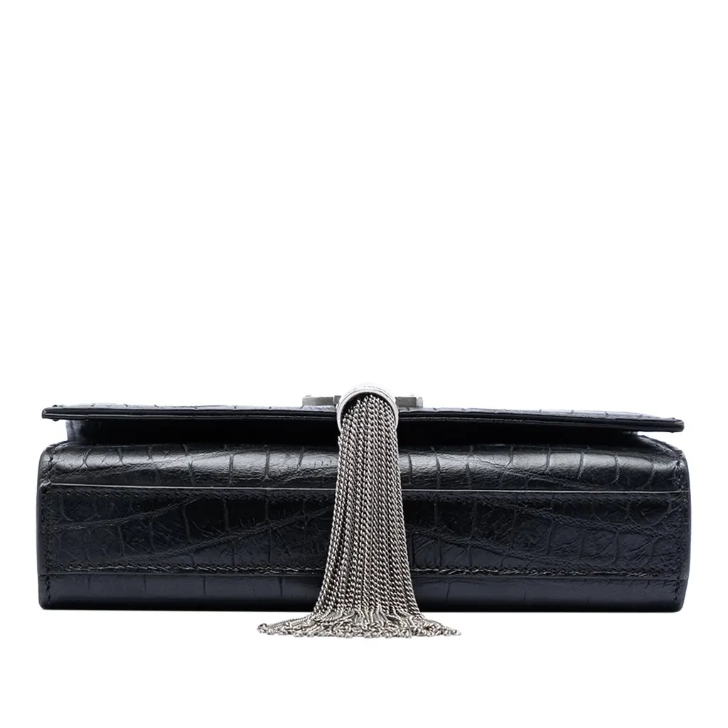 Saint Laurent Small Embossed Kate Tassel Crossbody Bag Black Leather Very good - Inside View