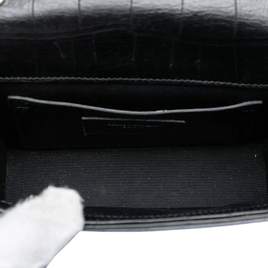 Saint Laurent Small Embossed Kate Tassel Crossbody Bag Black Leather Very good - Model View