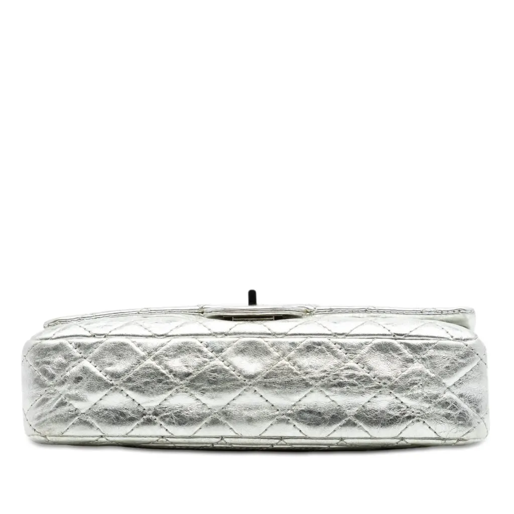 Chanel Metallic Aged Calfskin Reissue 2.55 Double Flap 225 Silver Leather Very good - Inside View