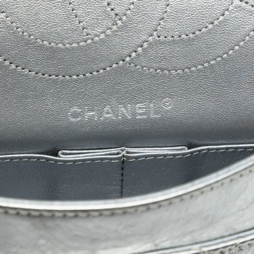 Chanel Metallic Aged Calfskin Reissue 2.55 Double Flap 225 Silver Leather Very good - Box View