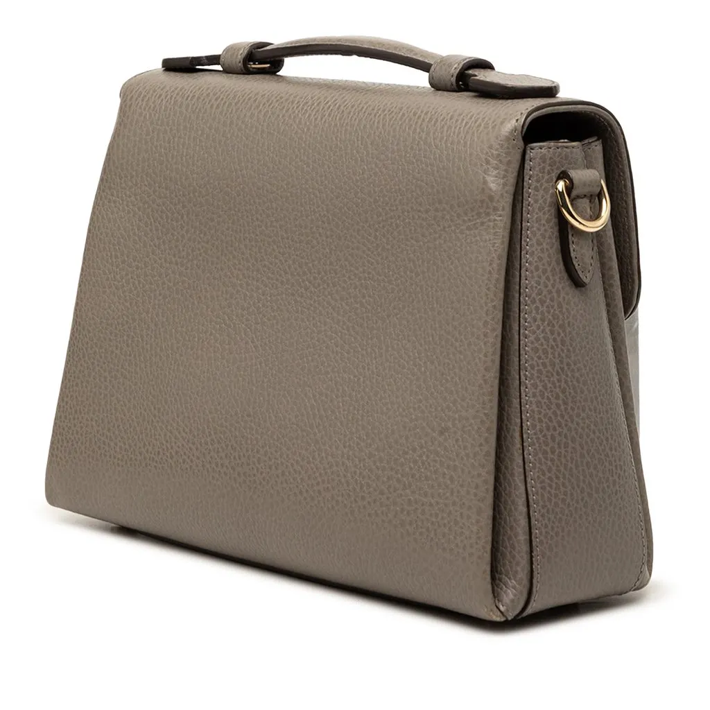 Gucci Small Dollar Calf Interlocking G Satchel Brown Leather Very good - Back View