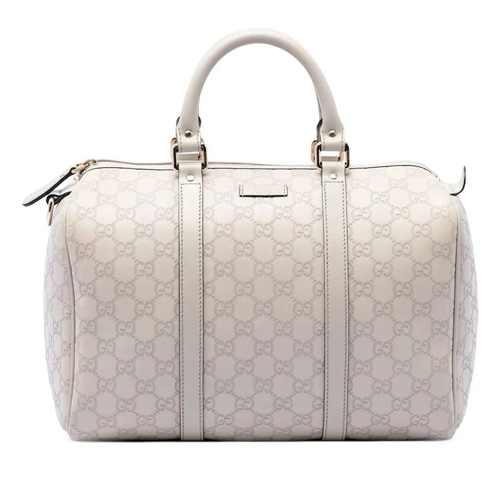 Gucci Medium Guccissima Joy Boston Bag White Leather Very good - Front View