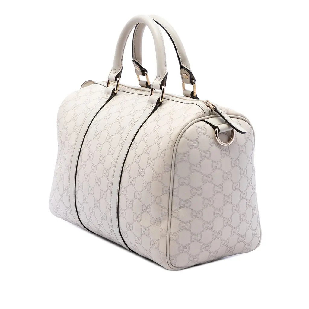 Gucci Medium Guccissima Joy Boston Bag White Leather Very good - Back View
