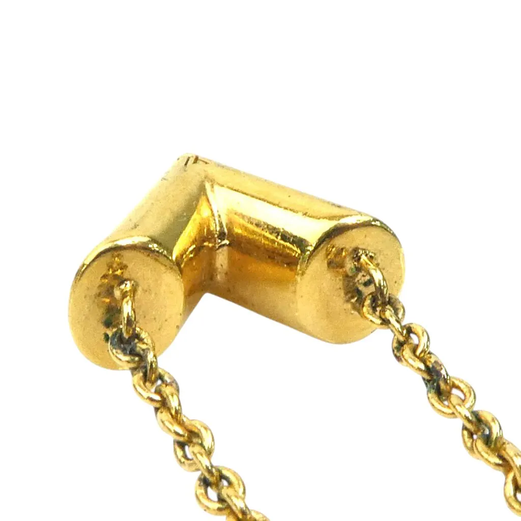 Louis Vuitton Gold Plated Essential V Necklace Gold Metal Good - Box View
