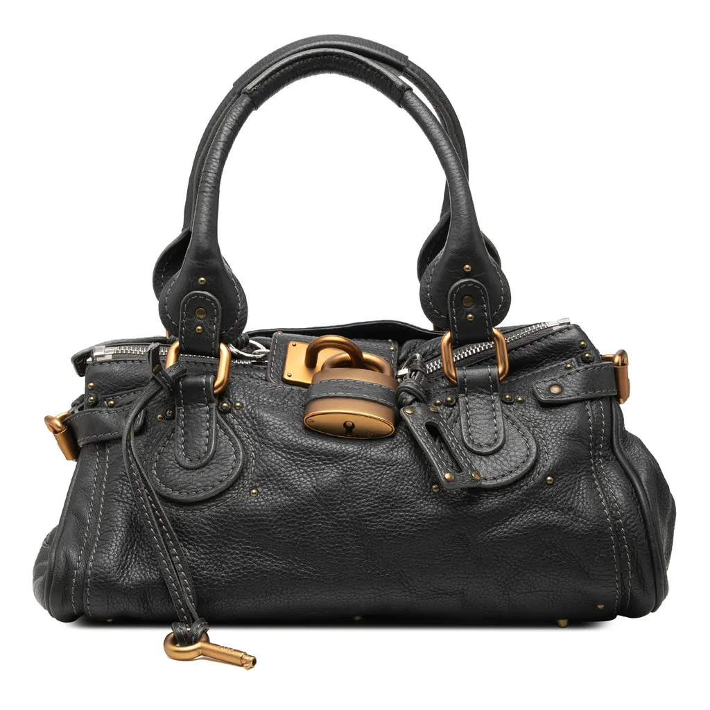 Chloé Leather Paddington Handbag Black Leather Very good - Front View
