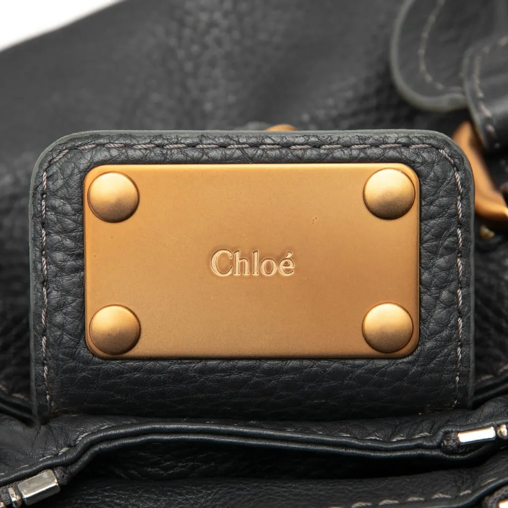 Chloé Leather Paddington Handbag Black Leather Very good - Box View