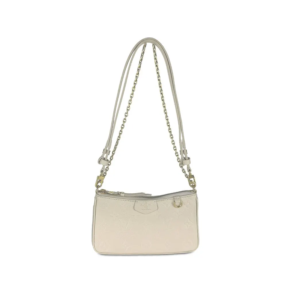 Louis Vuitton Monogram Empreinte Easy Pouch On Strap White Leather Very good - Front View