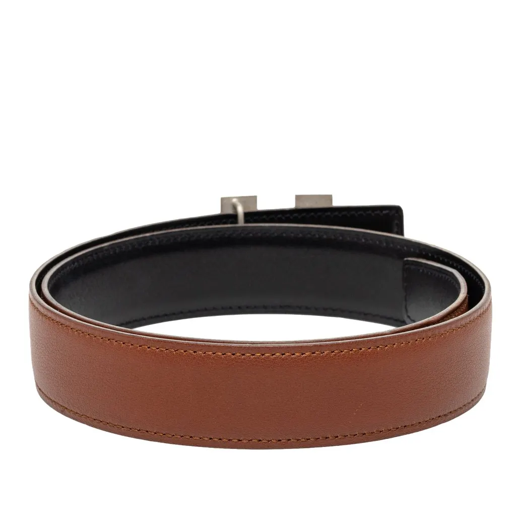 Hermès Chevre Mysore Cadena H Reversible Belt Brown Leather Good - Inside View
