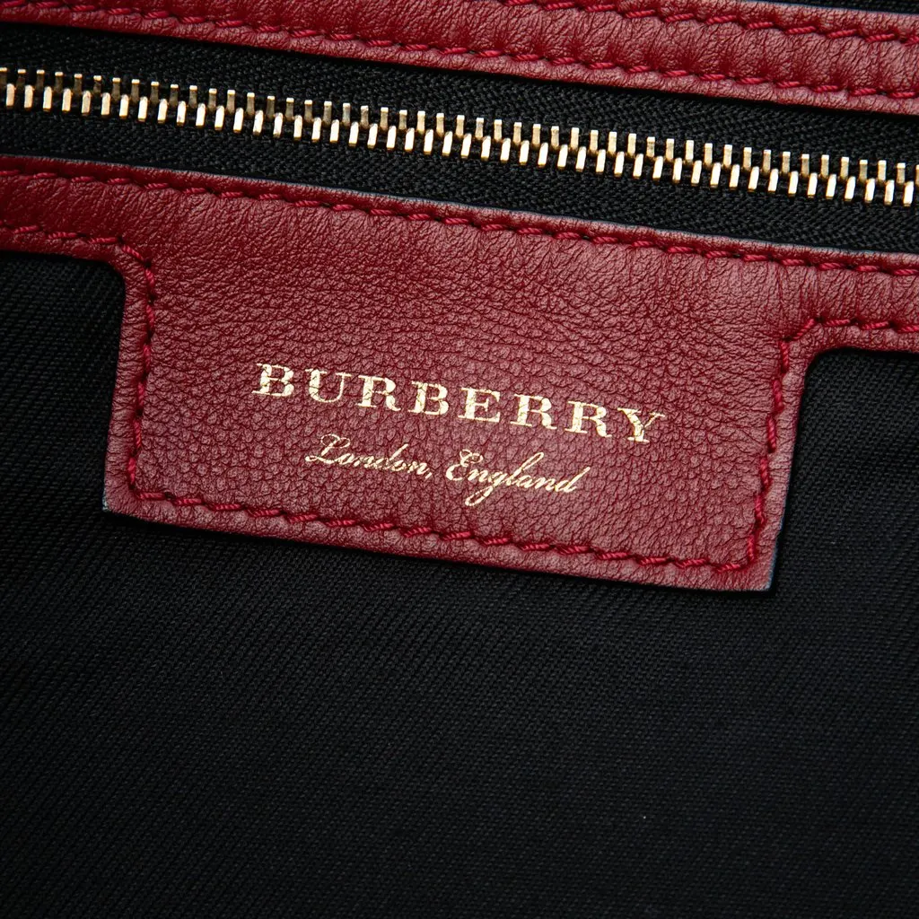 Burberry Small Haymarket Check Coated Canvas and Calfskin Canterbury Tote Beige Canvas Good - Box View