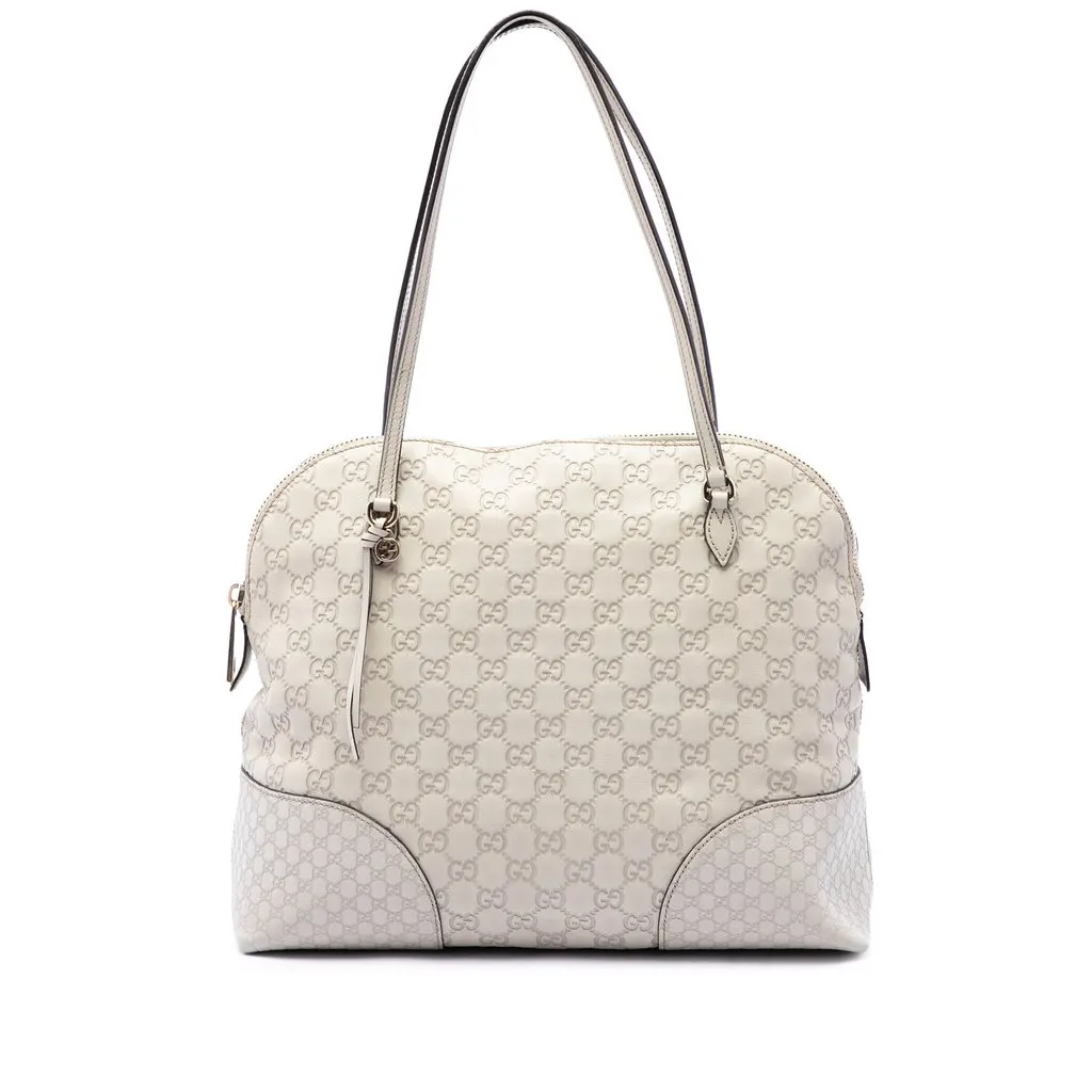 Gucci Medium Guccissima Bree Dome Tote White Leather Very good - Front View