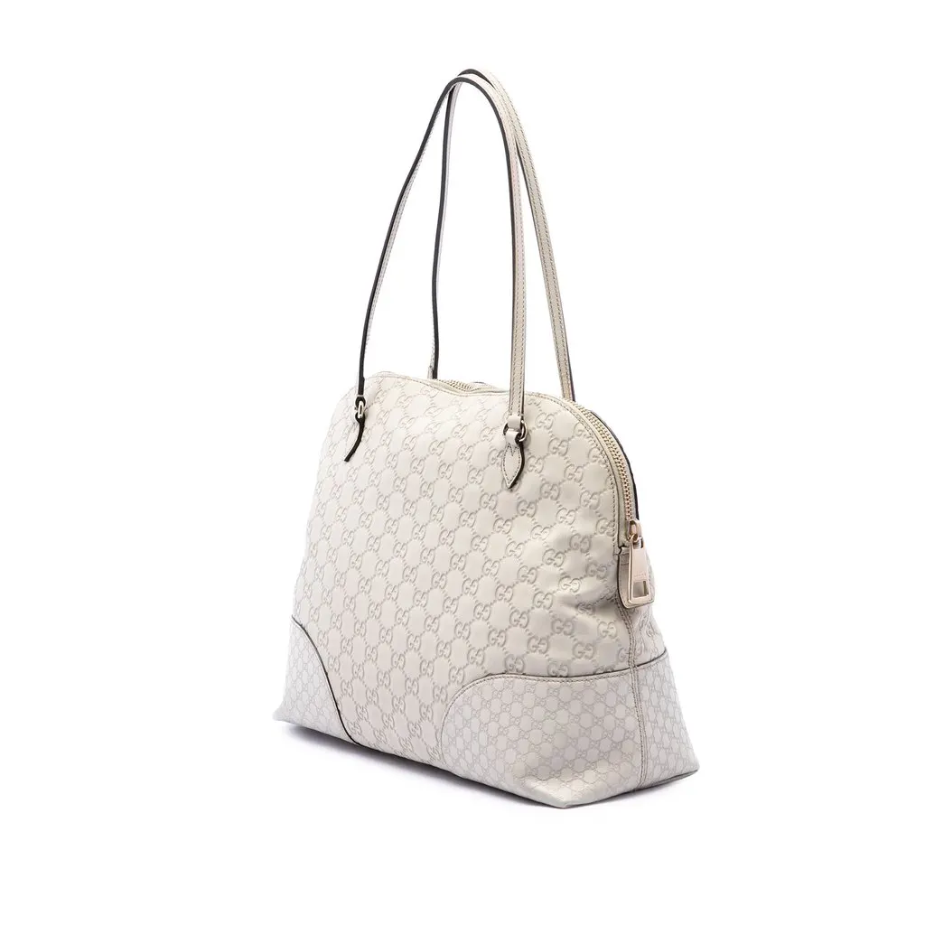 Gucci Medium Guccissima Bree Dome Tote White Leather Very good - Back View