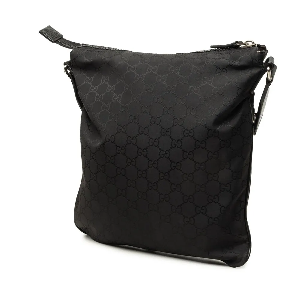 Gucci GG Nylon Web Crossbody Black Polyamide Good - Back View