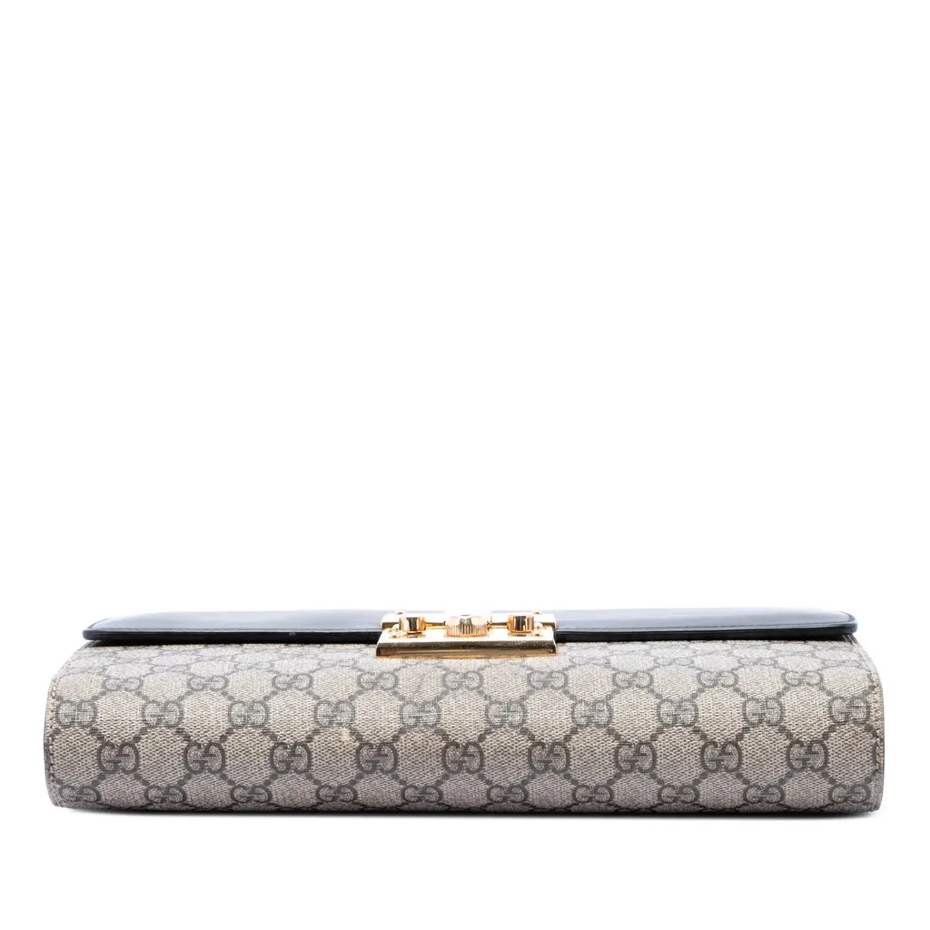 Gucci GG Supreme Padlock Clutch Beige Canvas Good - Inside View