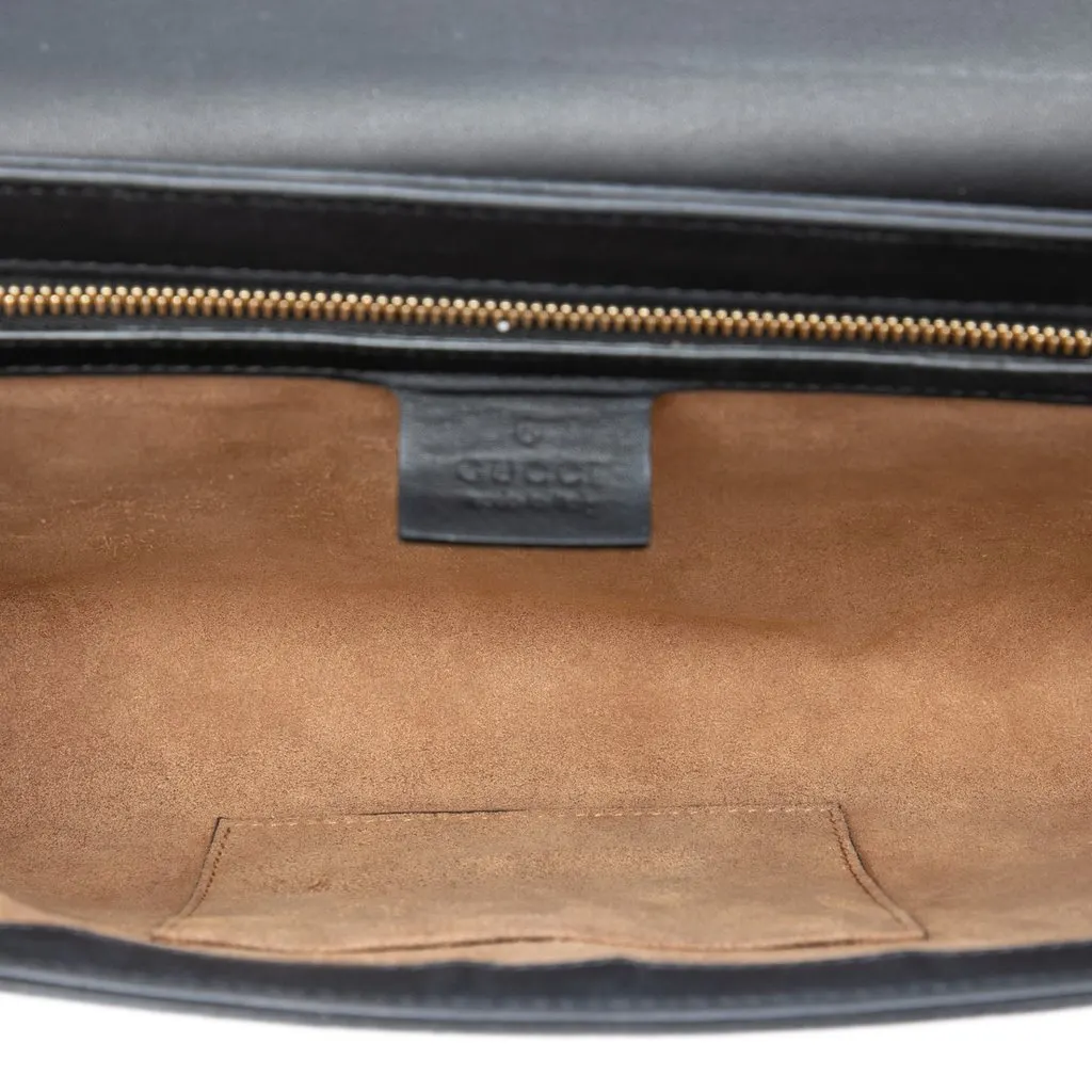Gucci GG Supreme Padlock Clutch Beige Canvas Good - Model View