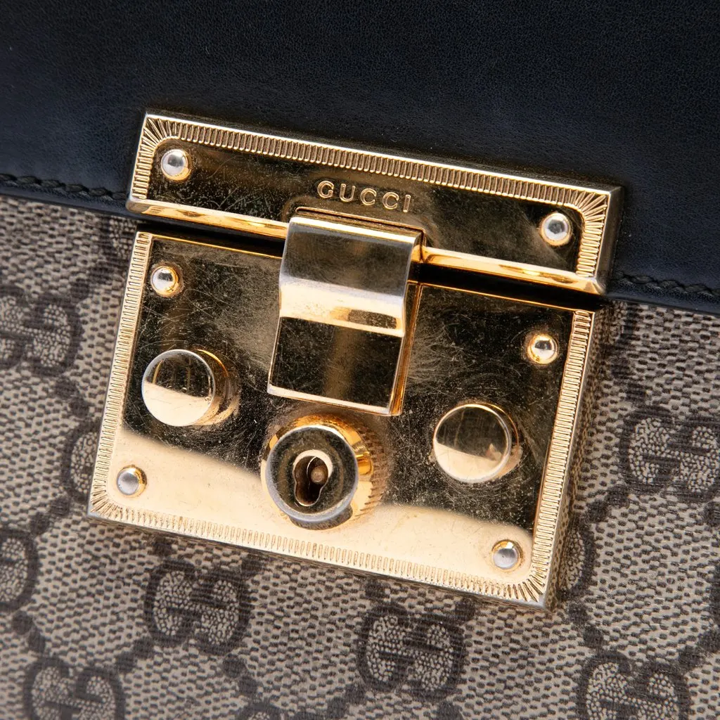 Gucci GG Supreme Padlock Clutch Beige Canvas Good - Box View