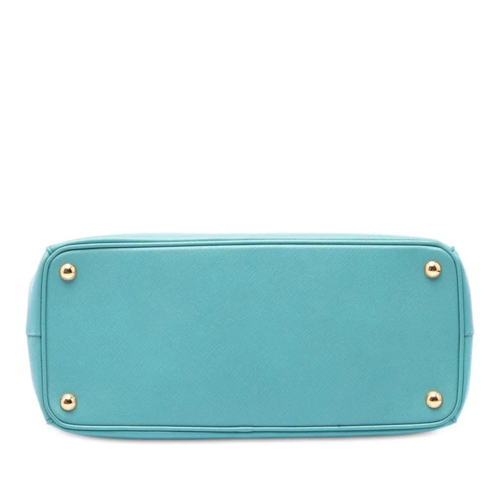 Prada Medium Saffiano Lux Galleria Double Zip Satchel Blue Leather Very good - Inside View
