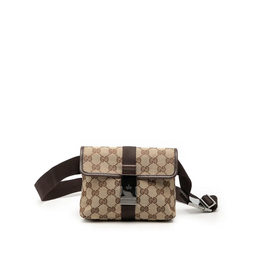 Gucci GG Canvas Belt Bag Beige Very good - Front View