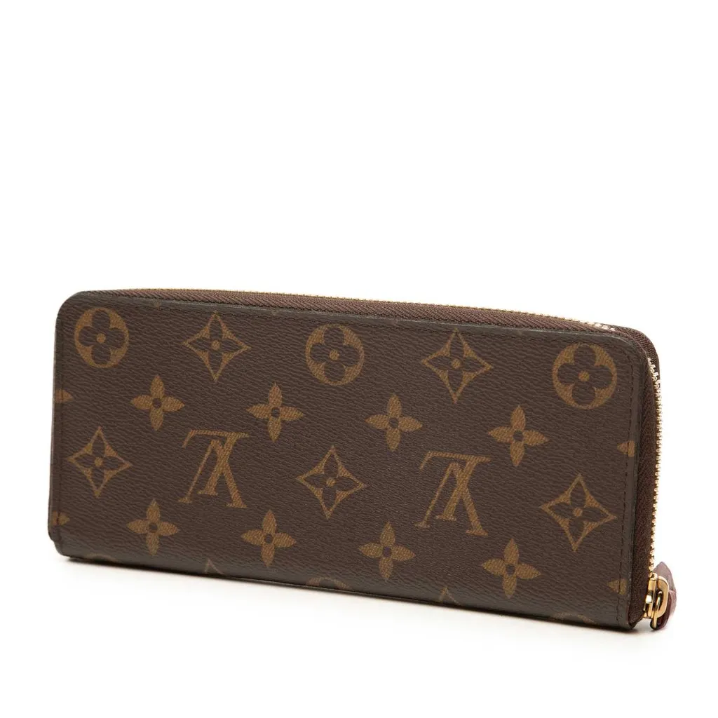 Louis Vuitton Monogram Clemence Long Wallet Brown Canvas Very good - Back View