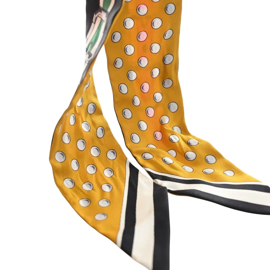 Hermès Grand Tralala Silk Twilly Scarf Black Very good - Box View