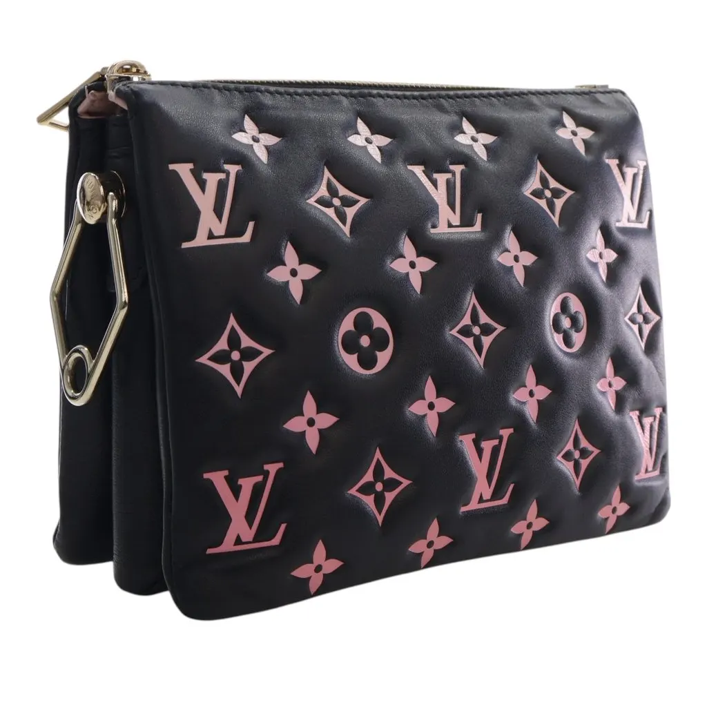 Louis Vuitton Bicolor Monogram Embossed Lambskin Coussin BB Black Leather Very good - Back View